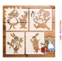 4 вида Алиса в страната на чудесата стенсил шаблон спрей торта украса сладки Scrapbooking, снимка 2