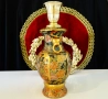 Порцеланов свещник Satsuma,злато,бронз,печат. , снимка 4