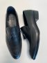  Мъжки кожени официални обувки - Черни -45, снимка 1