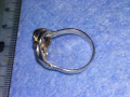 ВЕЛИКОЛЕПЕН АЖУРЕН ВИНТИДЖ АРТ СРЕБЪРЕН ПРЪСТЕН СРЕБРО 925 с БЯЛА ПОЗЛАТА БИЖУТЕРСКА ИЗРАБОТКА 43781, снимка 11