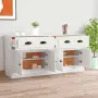 vidaXL Сайдборди, 2 бр, бели, инженерно дърво, снимка 3
