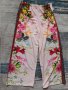 Сатенен панталон със флорални мотиви в бледо розов цвят, снимка 10