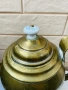 Голям месингов чайник от Англия с порцелан на капака, снимка 11