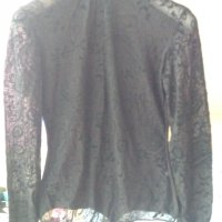 Черно боди тюл и кадифе, снимка 1 - Блузи с дълъг ръкав и пуловери - 34805009