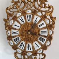 Бронзов рядък стенен механичен швейцарски часовник, снимка 5 - Антикварни и старинни предмети - 42497168