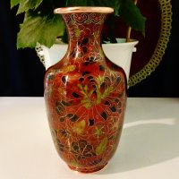 Китайска медна ваза Cloisonne,Клоазон на Zi Jin Cheng. , снимка 10 - Вази - 41694889