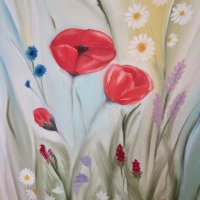 "Пролетно настроение" - авторска картина с маслени бои, снимка 3 - Картини - 44212345