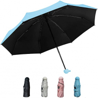 Нов сгъваем ултра лек преносим чадър предпазва от слънце и дъжд, снимка 1 - Други - 36378448