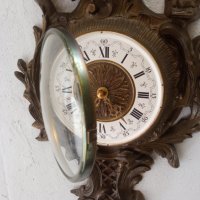 Старинен стенен бронзов часовник, снимка 2 - Стенни часовници - 41821634