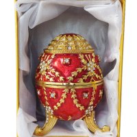 Фаберже стил, кутийка-яйце за бижута в луксозна подаръчна кутия., снимка 6 - Декорация за дома - 40552127