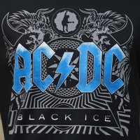 Нова мъжка тениска с дигитален печат на музикалната група AC/DC - Black Ice със син надпис , снимка 9 - Тениски - 34833977
