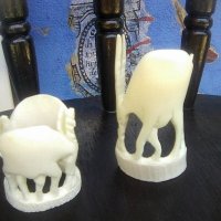 Две фигурки от слонова кост, снимка 1 - Антикварни и старинни предмети - 42432083