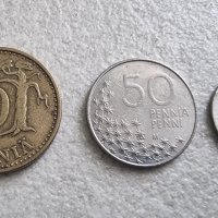 Монети. Финландия. 10 , 20, 50  пени и 1 марка. 5 бройки. , снимка 3 - Нумизматика и бонистика - 41337771