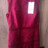 НАМАЛЕНА - ZARA нова червена изящна рокля размер S, снимка 5 - Рокли - 41743772