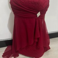 Червена къса рокля размер S, снимка 1 - Рокли - 41084639
