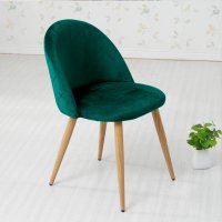 Зелен стол / комплект от два трапезни стола / столове с мека седалка и облегалка МОДЕЛ 93, снимка 5 - Столове - 33774090