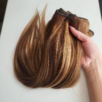 130гр. естествена коса на треса на руси кичури , снимка 3 - Аксесоари за коса - 42418881