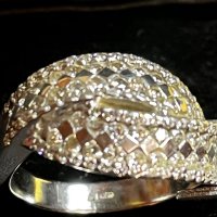 Златен пръстен ДИАМАНТИ Бяло злато 14 карата 585 zlaten prasten gold, снимка 9 - Пръстени - 44264846