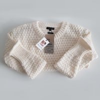 Massimo Dutti Нов Бял Пуловер с ажурна плетка XS, снимка 3 - Блузи с дълъг ръкав и пуловери - 42483997