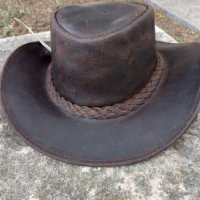 Каубойска шапка Естествена кожа Тъмнокафява, снимка 7 - Шапки - 41883571