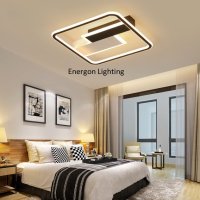 Луксозна LED лампа висок клас плафон димируема три цвята квадрат, снимка 6 - Лампи за таван - 41690604
