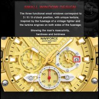 Мъжки часовник NaviForce Хронограф NF8019 GG. , снимка 4 - Мъжки - 34780128