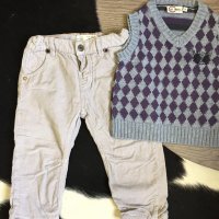 Zara Джинсов панталон и елек, снимка 2 - Комплекти за бебе - 38917293