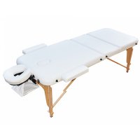 4 Дървена масажна маса Zenet с ФИКСИРАНА Цена 10 лева за доставка Zenet Zet-1047 размер М бяла, снимка 1 - Кушетки - 39115731