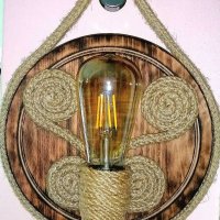 Лампа за механа, ръчно изработена дървена лампа за стена, ретро, винтидж, снимка 2 - Лампи за стена - 36015602