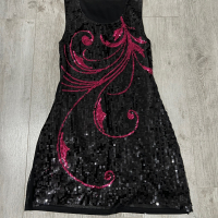 Къса рокля на паети размер S, снимка 4 - Рокли - 36116515
