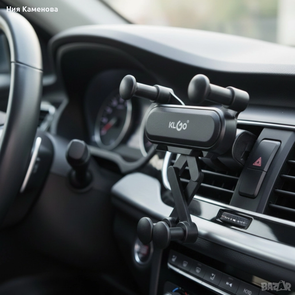 Гравитационна стойка за телефон за кола KLGO Z19 – 360° въртене, монтаж на климатична решетка, снимка 1