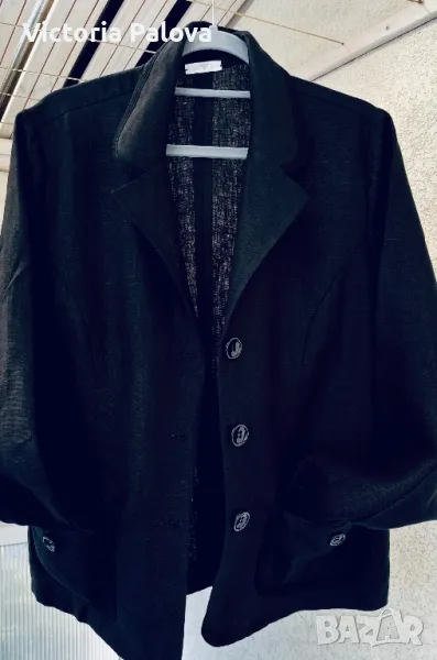 Прекрасно дизайнерско  яке-сако от груб лен LUI E LEY, снимка 1