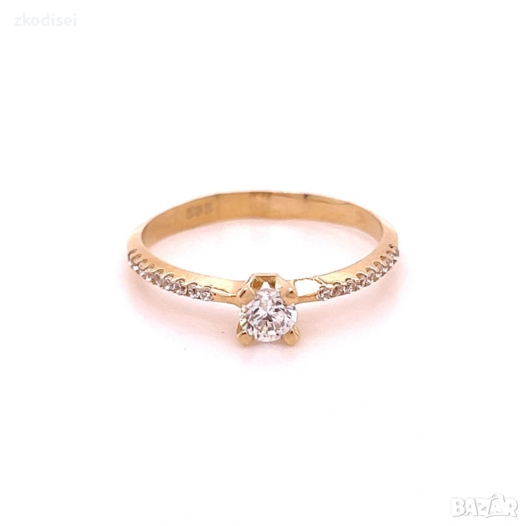 Златен дамски пръстен 1,86гр. размер:57 14кр. проба:585 модел:36336-3, снимка 1