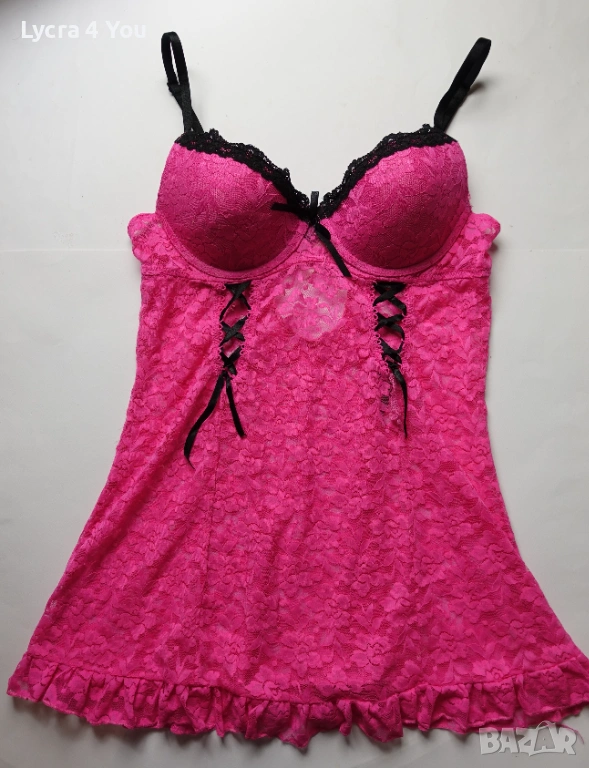 Indulgence by Biatta 75B дантелена розова нощничка, снимка 1