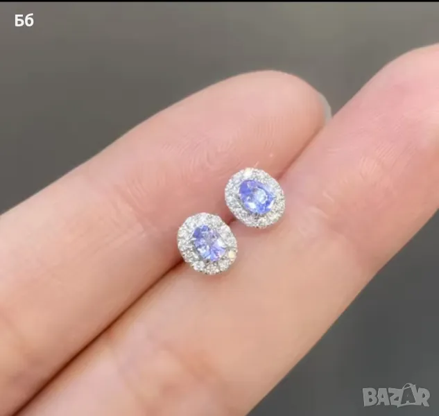 Сребърни обици с циркони, снимка 1