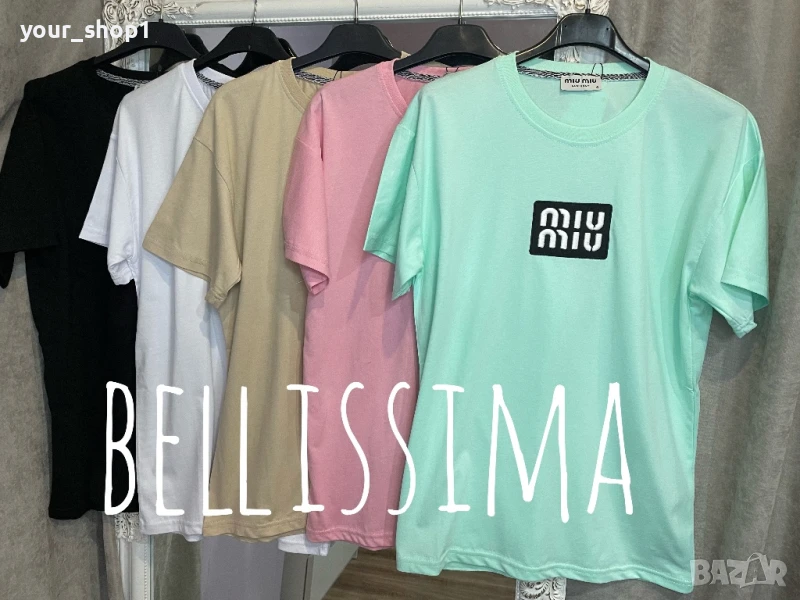 Дамска тениска Miu Miu бродирано лого , снимка 1