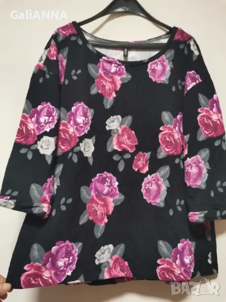 СТРАХОТНА БЛУЗА С РОЗИ 2XL, снимка 1