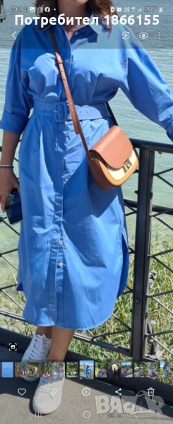 Синя рокля Zara размер EU38/M, снимка 1