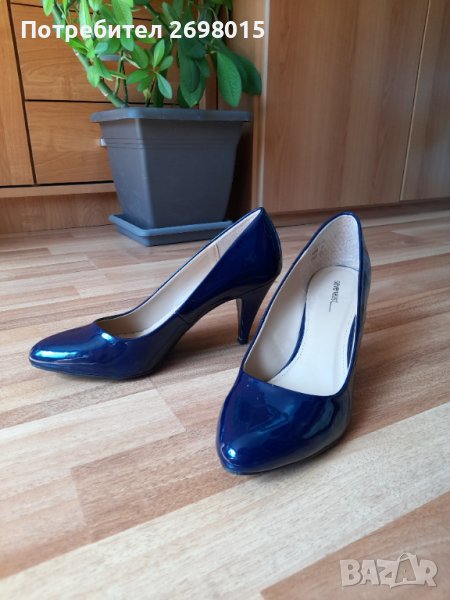 Тъмносини лачени обувки номер 39, снимка 1
