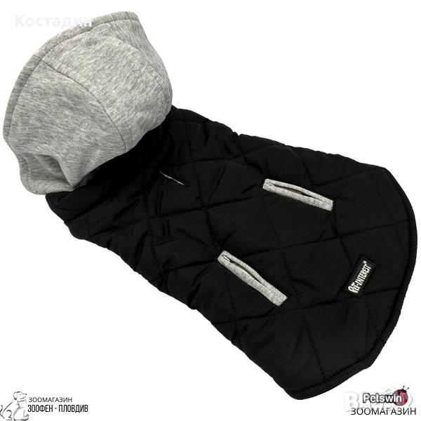 Яке за Куче- с Качулка- XS, S, M, L, XL размер- Черна разцветка- Sportive Jacket Black-Pet-Interest, снимка 1