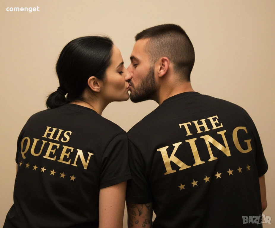 Свети Валетин! ЗА ВЛЮБЕНИ ROYAL KING & ROYAL QUEEN LOVE тениски и потници! ИЛИ ПОРЪЧАЙ с ТВОЯ ИДЕЯ!, снимка 1