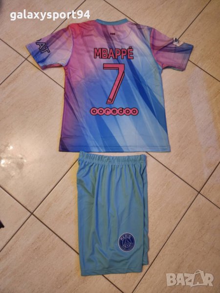 Mbappe 7 Детски Екип Светло Син 2024 Ново  с Чорапи/ шапка /раница/, снимка 1