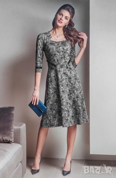 Тъмносива клоширана рокля Vito Fashion EU 46, снимка 1