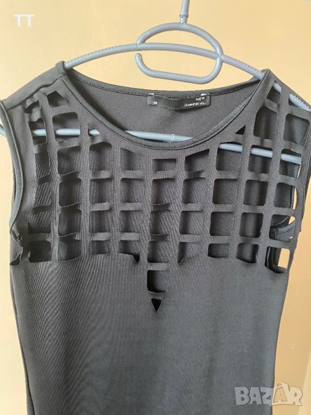 Дамска черна рокля интересно деколте С/М размер , снимка 1