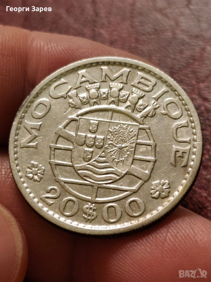 Португалска колониална империя, колония Мозамбик,20 ескудо 1960 год, сребро 10.00 гр, проба 720,, снимка 1