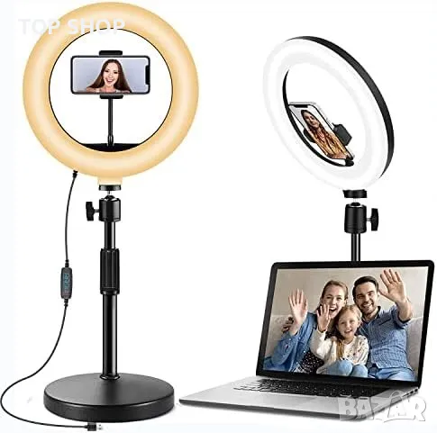 Нова Многофункционална LED Пръстен Селфи Светлина с USB, снимка 1