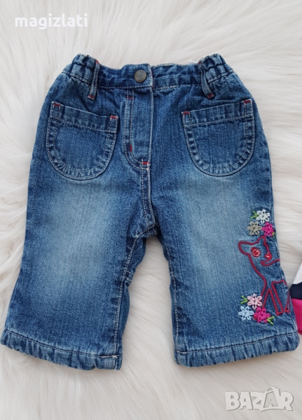 Бебешки дънки 0-3 месеца , снимка 1