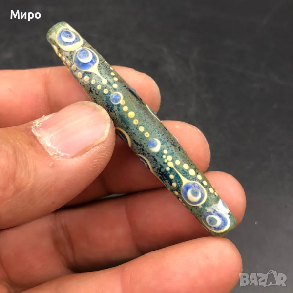 ФЪН ШУЙ РИСУВАНО СТЪКЛО СТАРА МЪНИСТА ТАЛИСМАН ПРОТИВ УРОКИ АМУЛЕТ ДЗИ МЪНИСТА, снимка 1