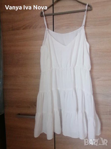Tussah бяла кокетна рокля, снимка 1