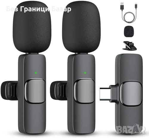 Нови Двойка Омнидирекционални Микрофони, Android USB-C за влог видео, снимка 1